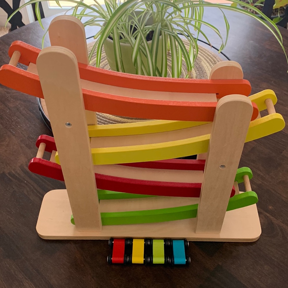 Wooded Ramp Car Race Track - classic toy